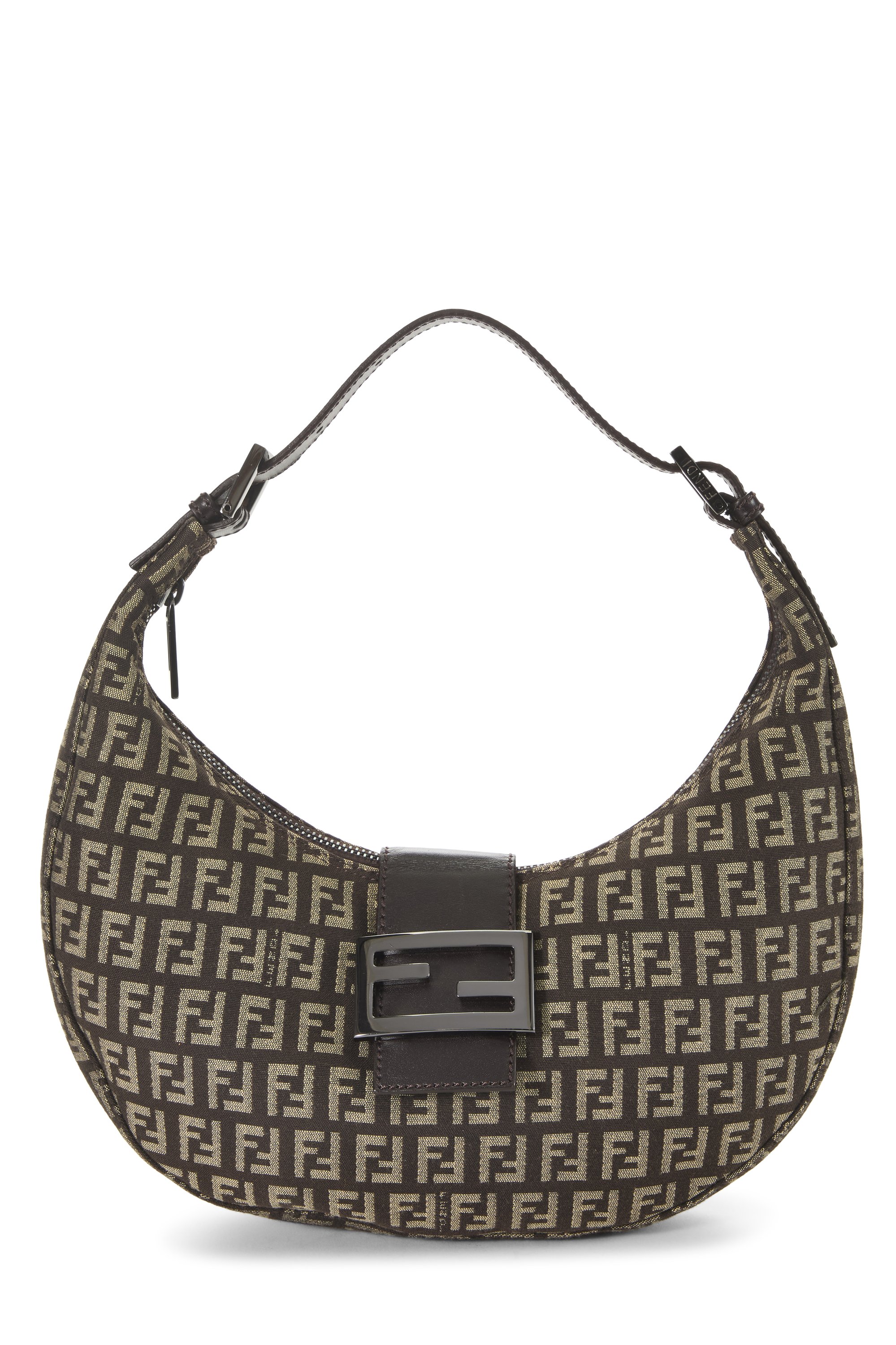 Fendi Brown Zucchino Canvas Shoulder Bag
