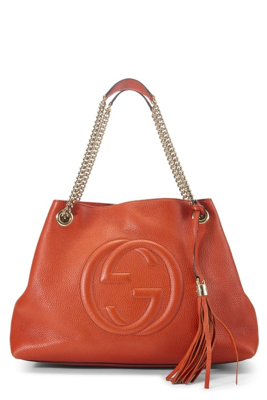 Orange Leather Soho Chain Tote