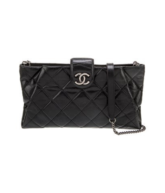 Chanel Coco Pleats Clutch W Chain