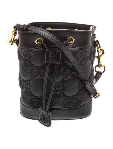 Micro GG Monogram GG Matelassé Leather Bucket Bag