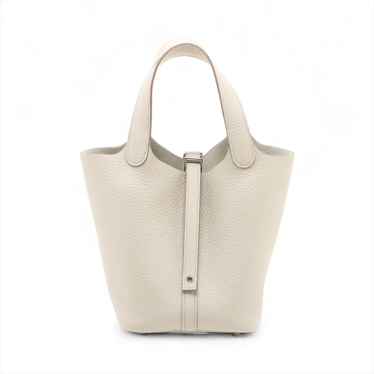 Hermès Picotin Lock 18 PM Taurillon Clemence Beton Silver Metal Fittings