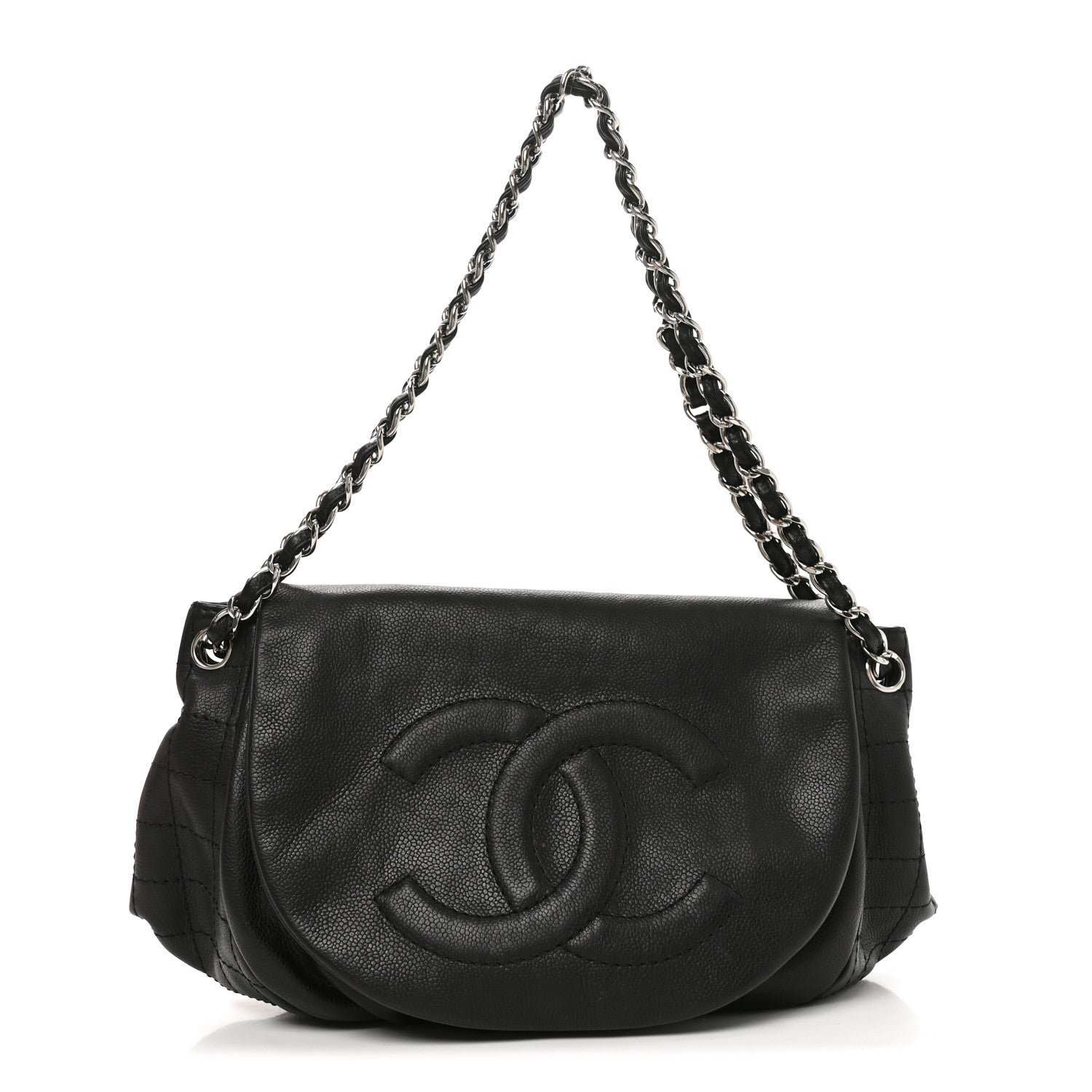 Chanel Caviar Half Moon Large Flap Black