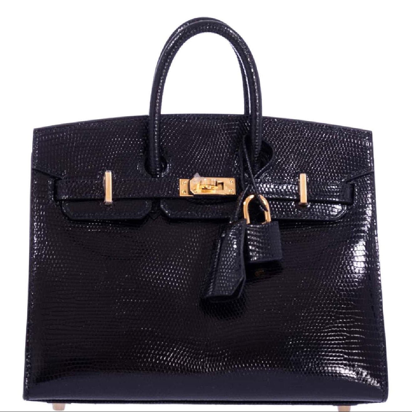 Hermès Birkin 20 Sellier Black Varanus Niloticus Lizard Gold Hardware