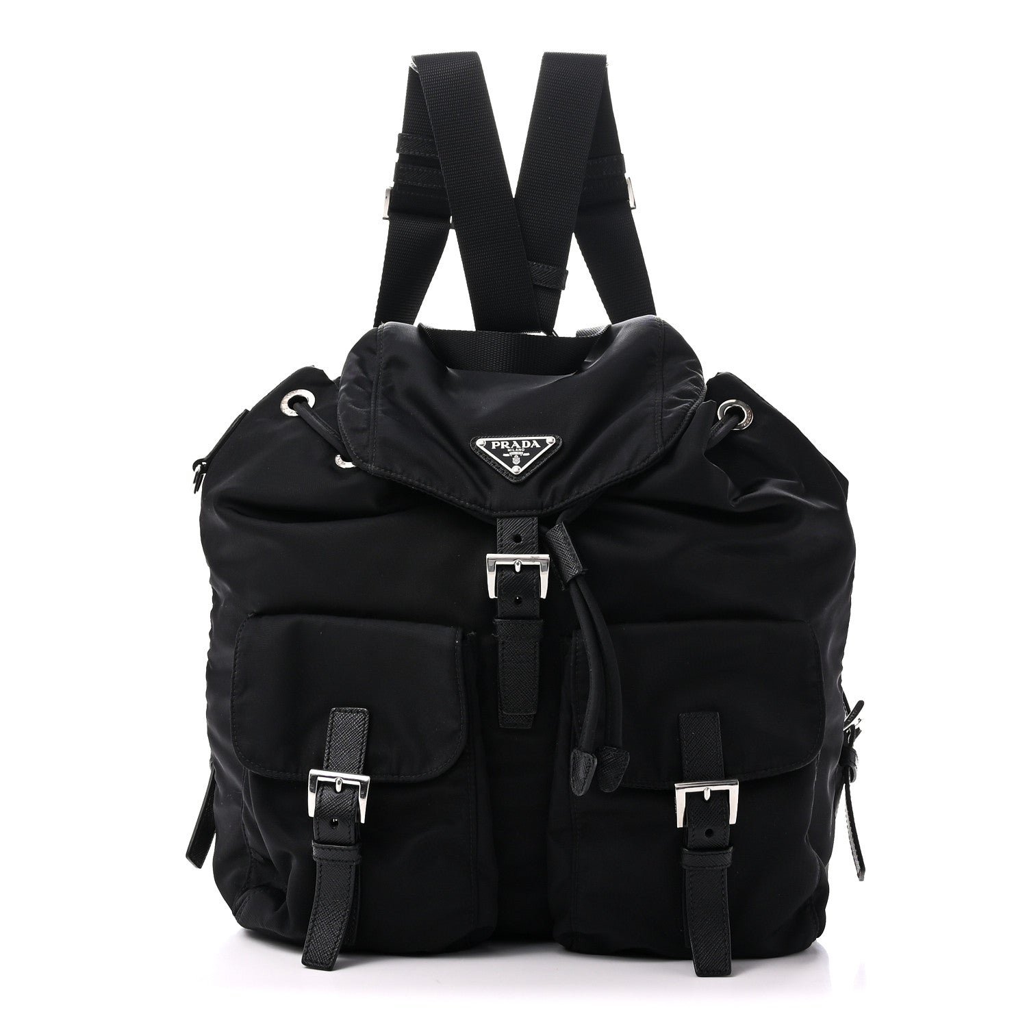 Prada Nylon Vela Medium Backpack Black