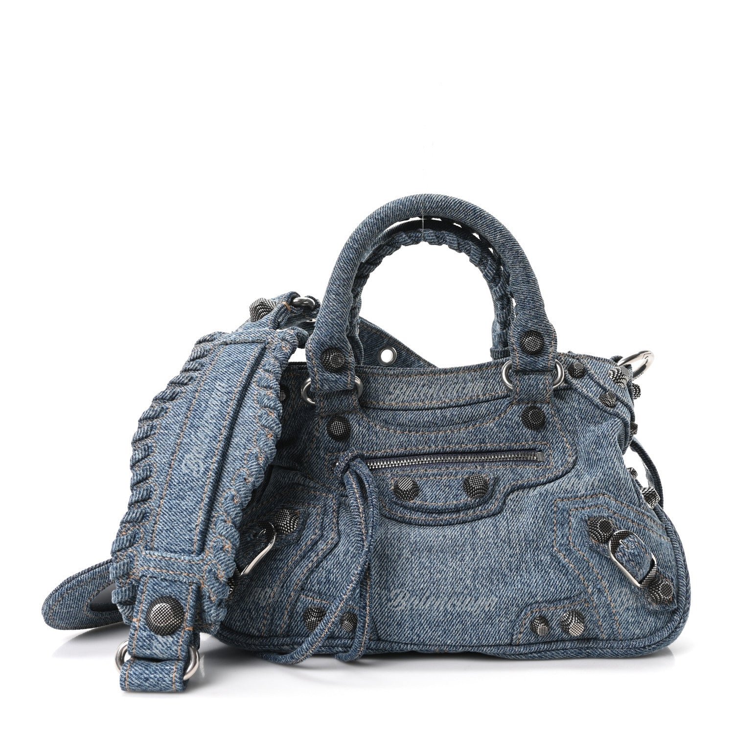 Balenciaga Denim Neo Cagole Mini Blue