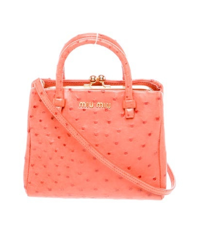 Miu Miu Miu Ostrich Shoulder Bag Mini