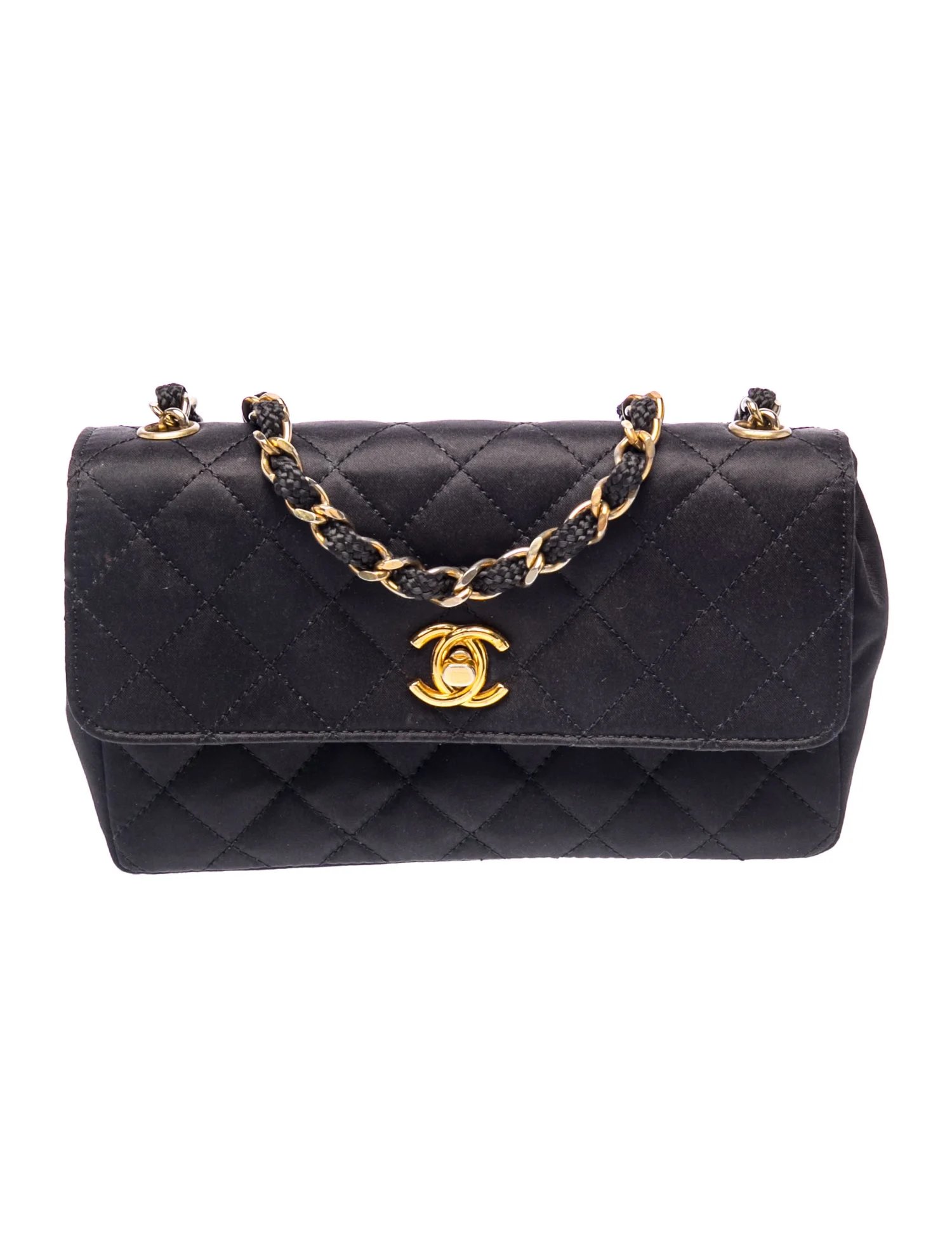 Satin Quilted Mini Flap Bag