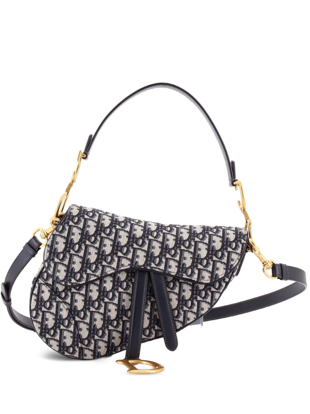 Dior Saddle Handbag with Strap Oblique Canvas Medium shoulder bag
