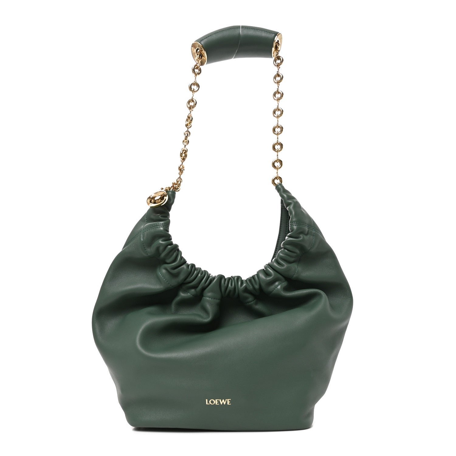 Loewe Mellow Nappa Lambskin Small Squeeze Bag Green