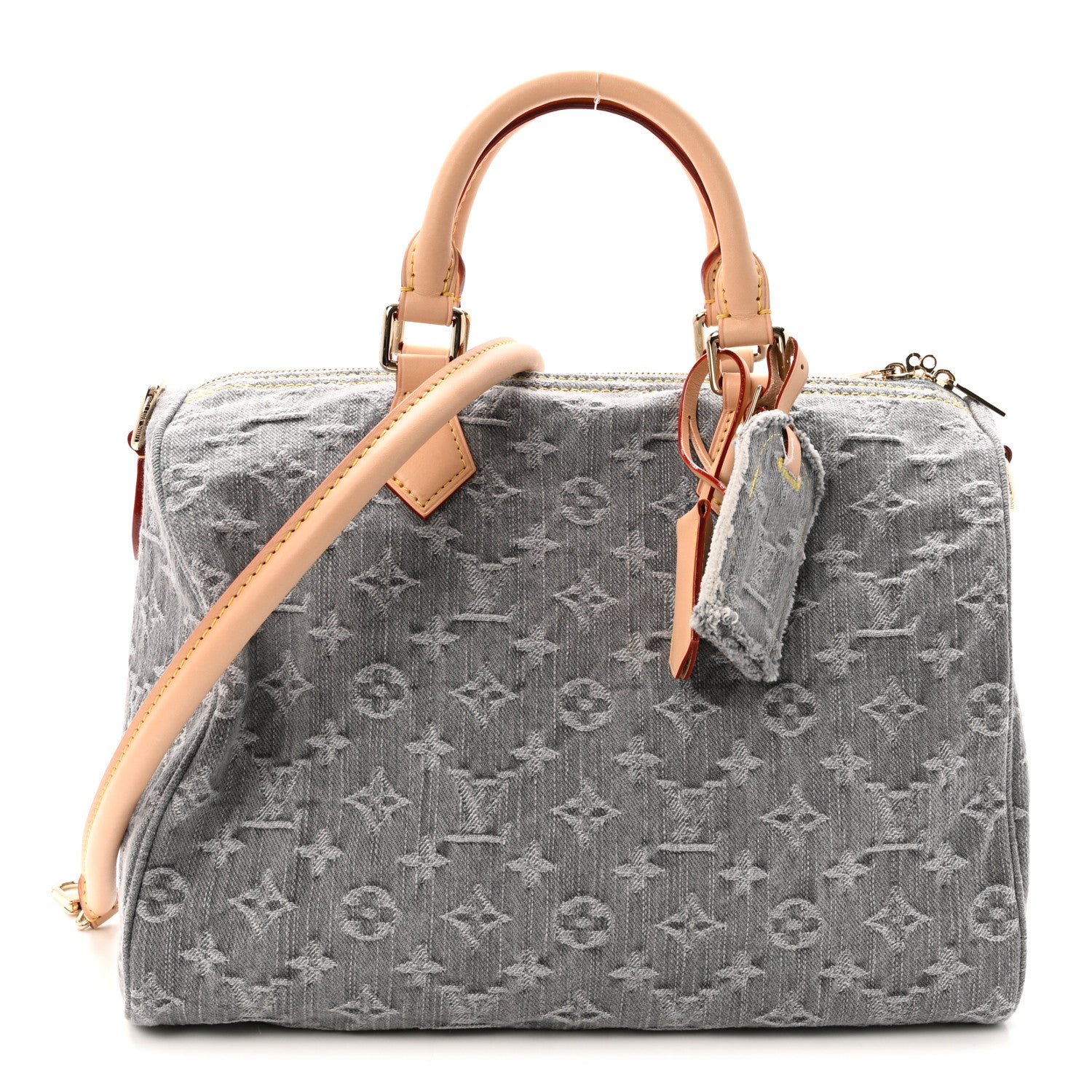 Louis Vuitton Monogram Denim Speedy Soft 30 Washed Gray