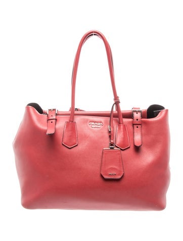 Saffiano Leather Buckle Tote