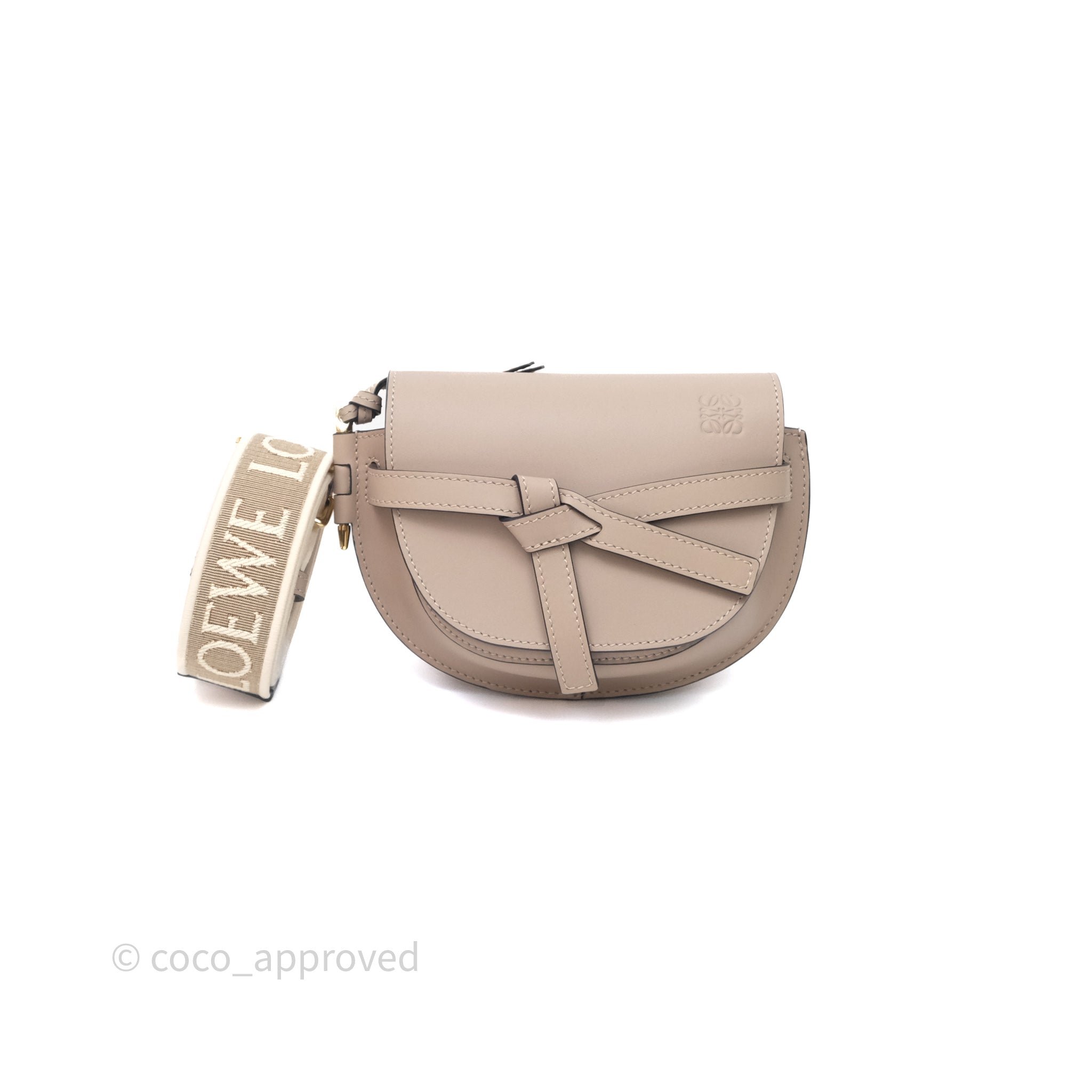Loewe Mini Gate Dual Bag Beige Sand Soft Calfskin Jacquard Strap