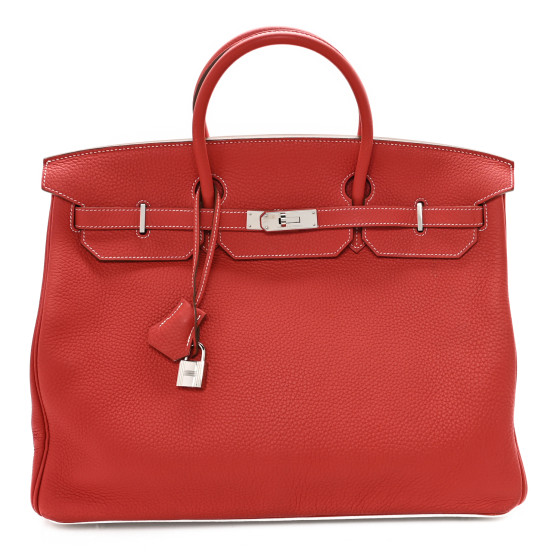 Hermes Togo Casaque Birkin 40 Sanguine White