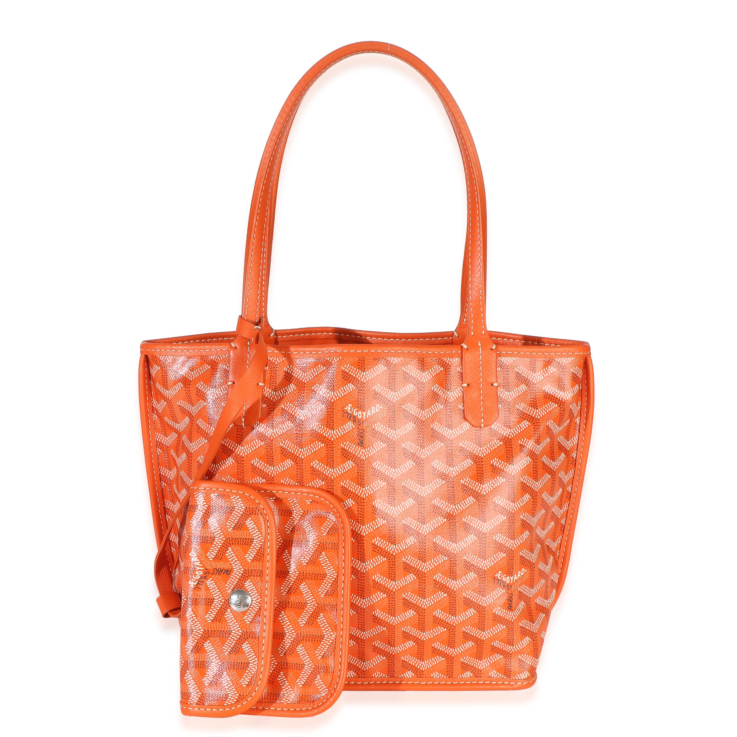 Orange Goyardine Canvas Mini Anjou