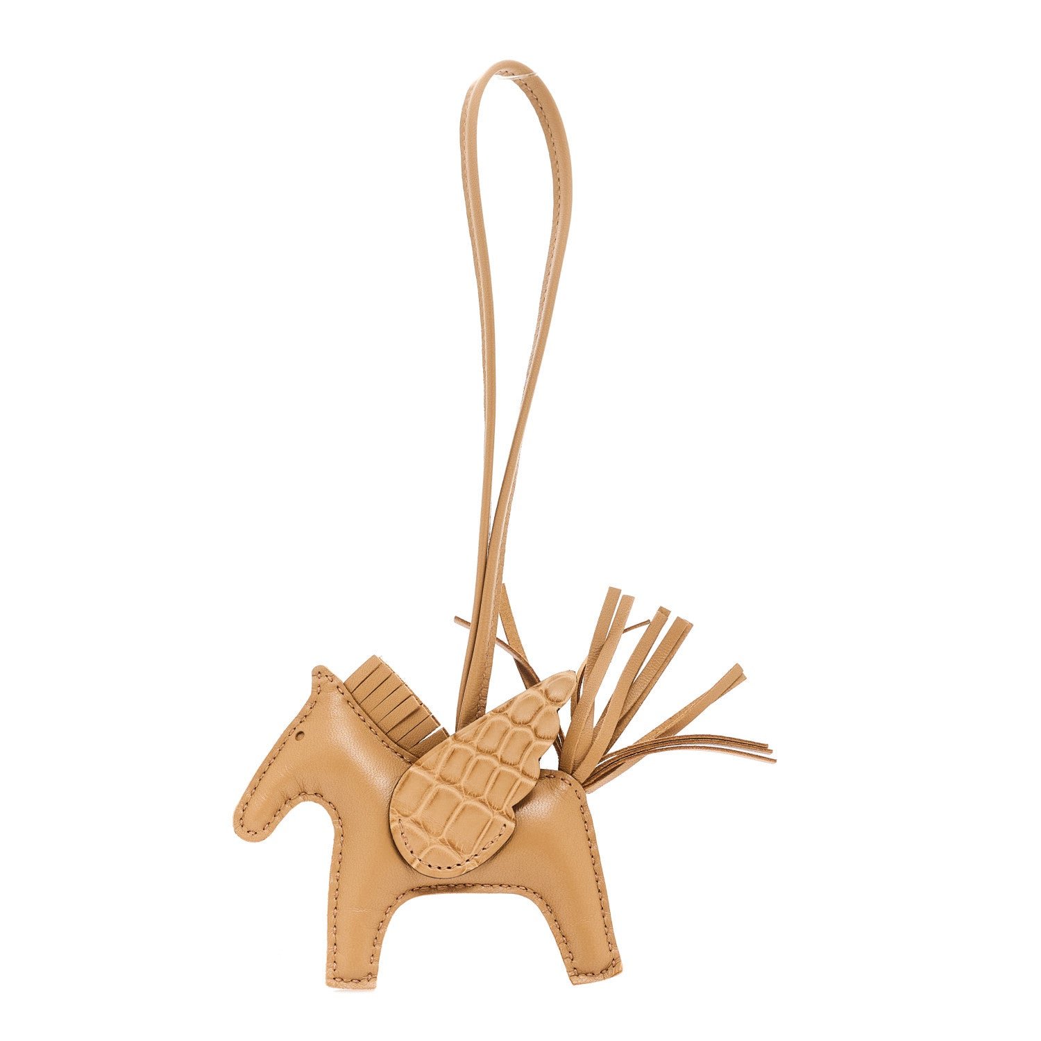 Hermes Milo Lambskin Matte Alligator Touch Grigri Rodeo Pegase Horse Bag Charm PM Chai