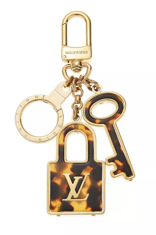 Gold & Faux Tortoiseshell Porte Cles Confidence Bag Charm