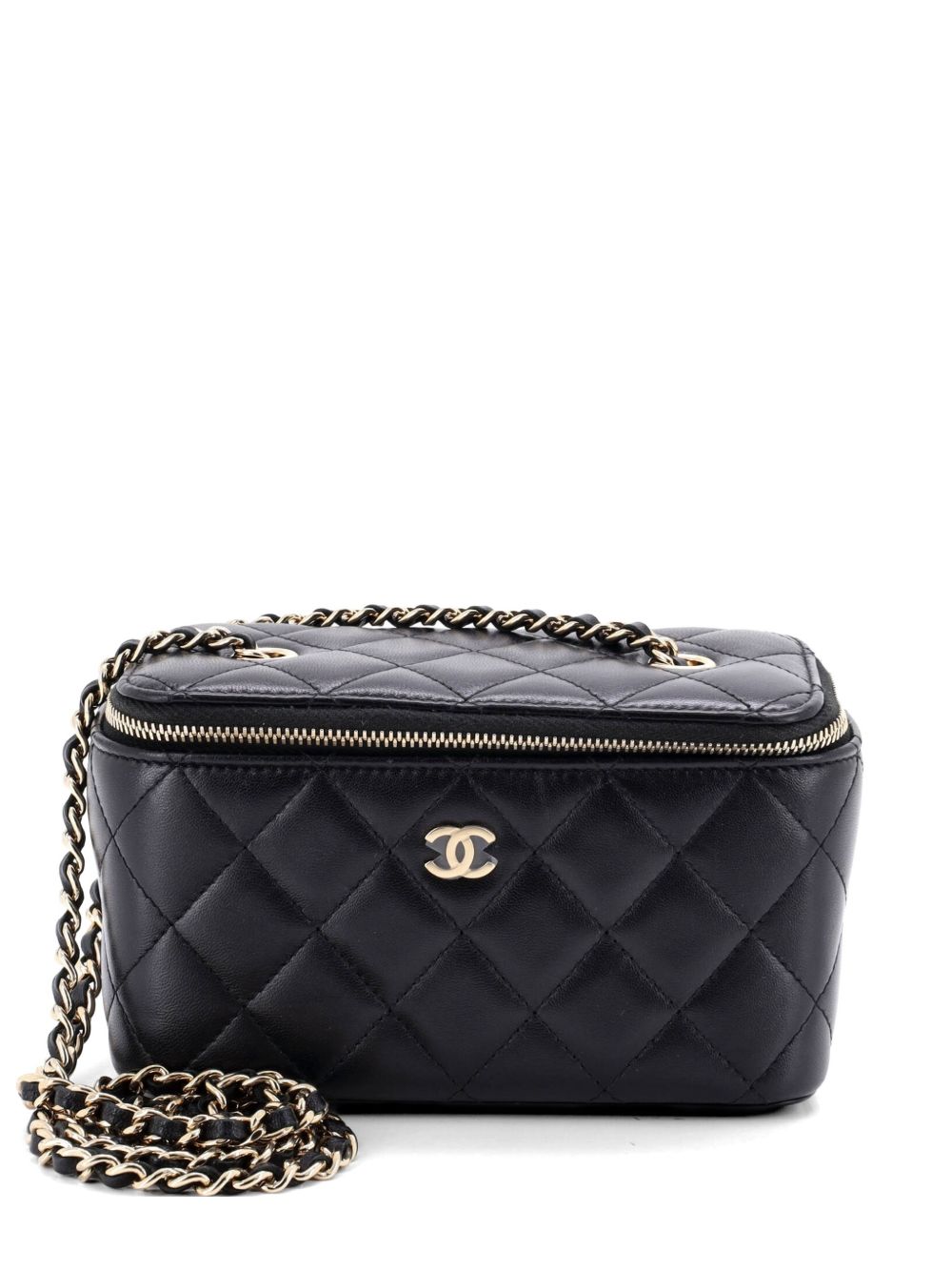 Classic Vanity Case with Chain Quilted Lambskin Small clutch bag