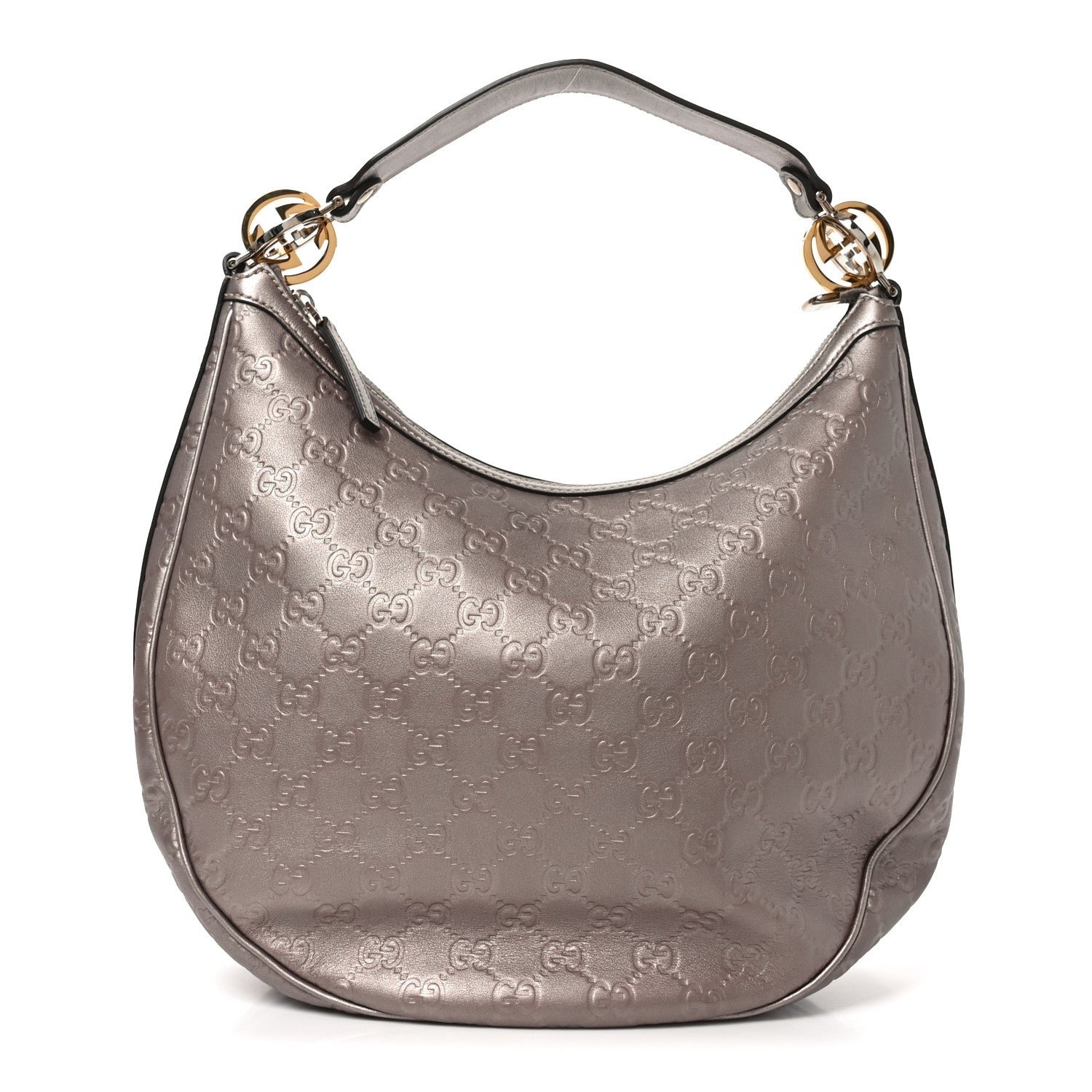 Gucci Metallic Guccissima Medium GG Twins Hobo Mauve