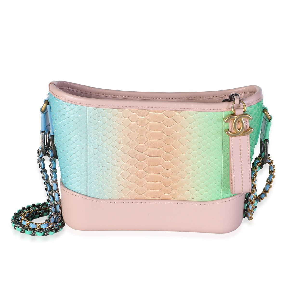 Multicolor Python Calfskin Small Gabrielle Hobo