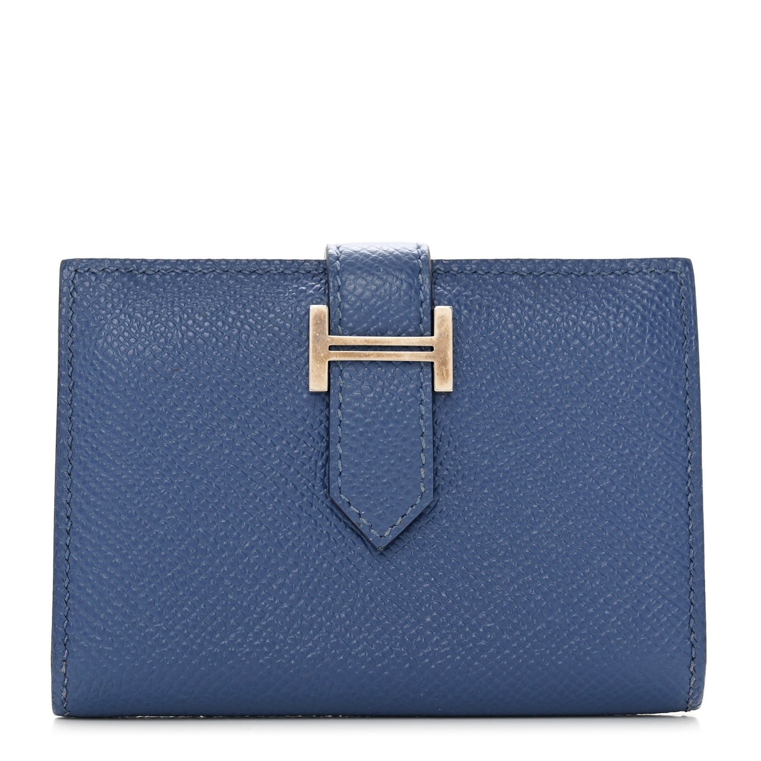 Hermes Epsom Bearn Card Holder Wallet Bleu Brighton