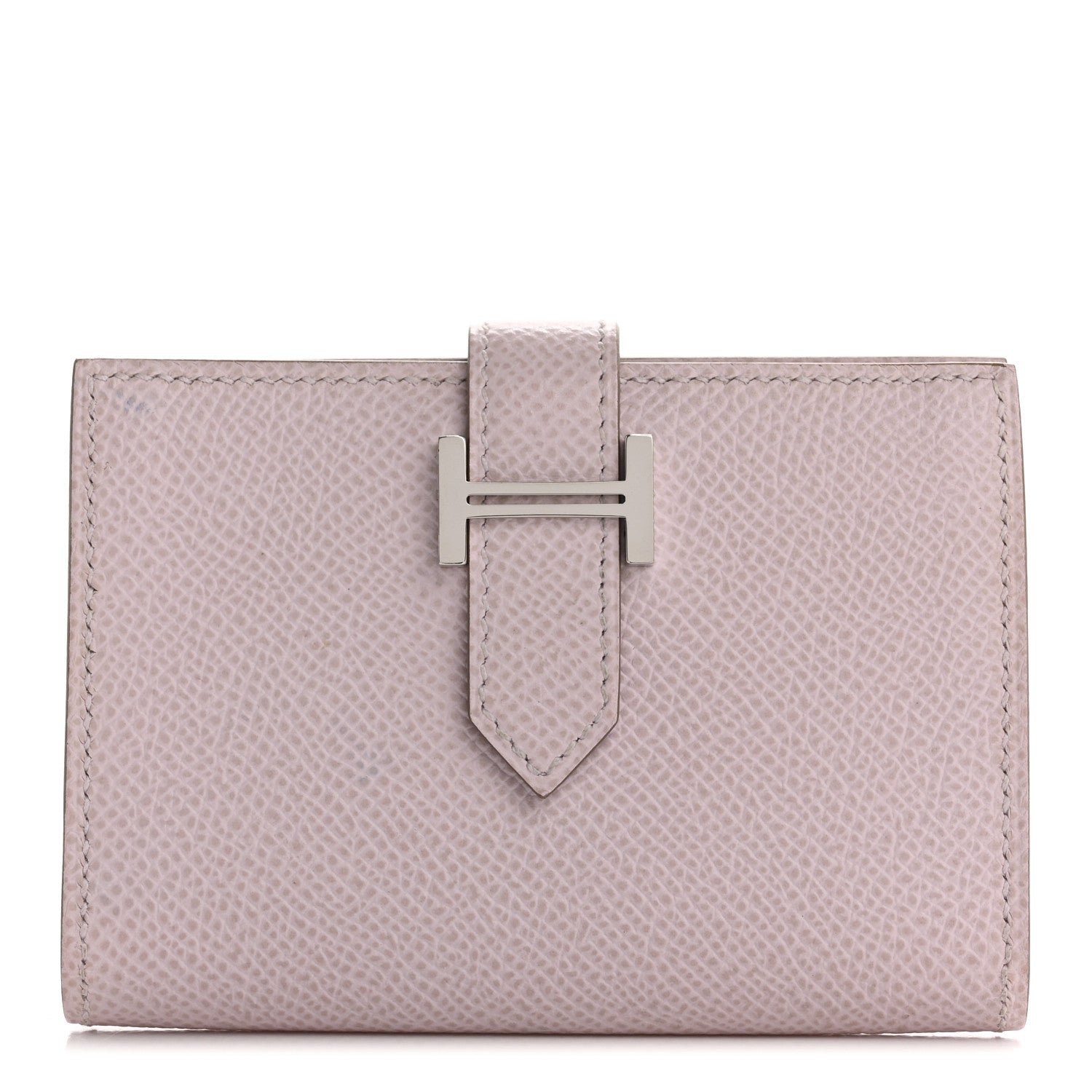 Hermes Epsom Bearn Card Holder Wallet Mauve Pale