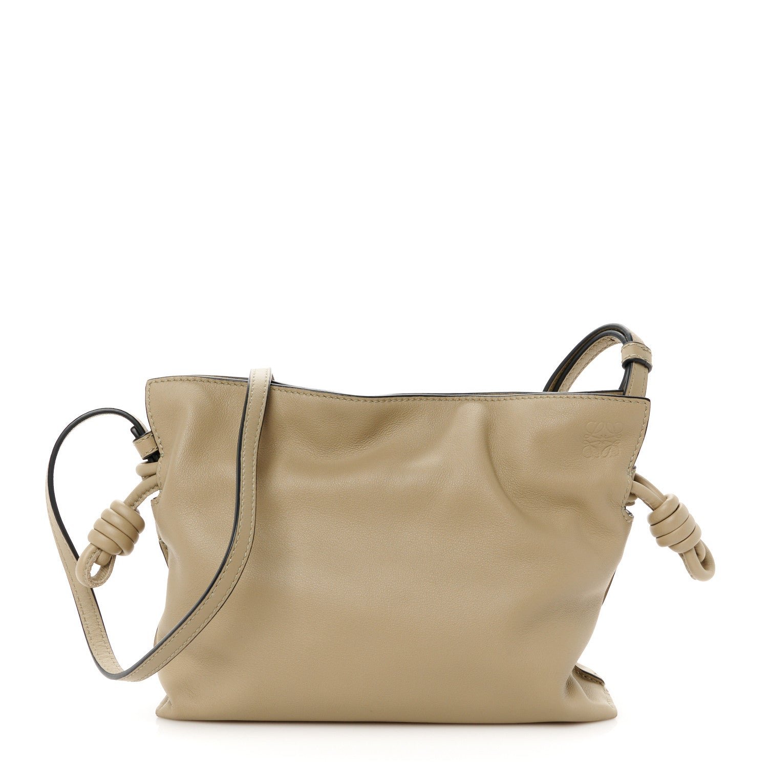 Loewe Calfskin Mini Flamenco Knot Clutch Clay Green