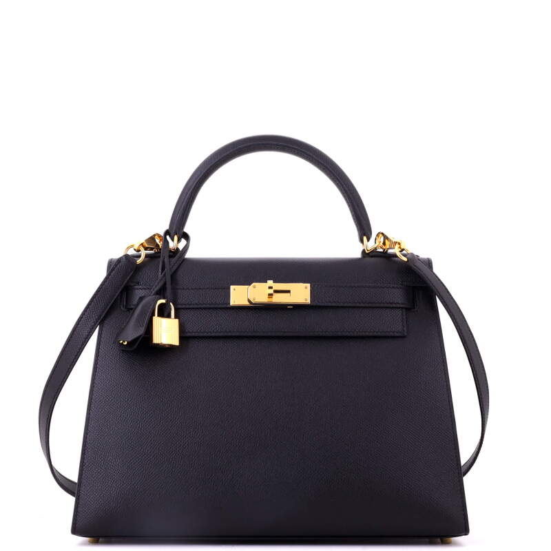 Hermes Black Epsom Sellier Kelly 28 Gold Hardware, 2019