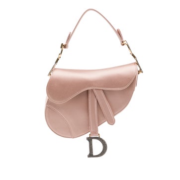 Mini Satin Crystal Embellished Saddle Bag