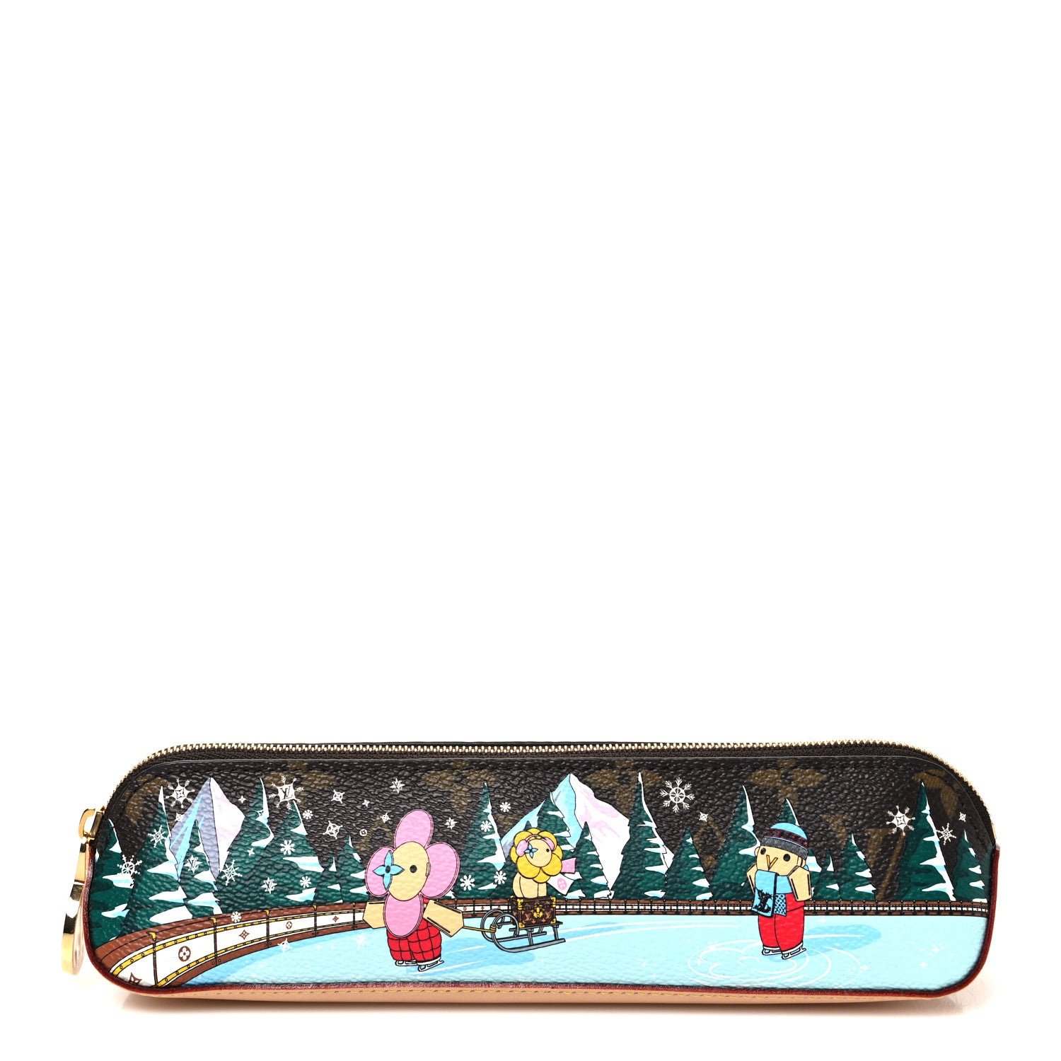 Louis Vuitton Monogram 2023 Christmas Animation Alpine Pencil Pouch Pink