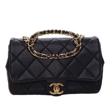 Leather Round Top Handle Flap Small