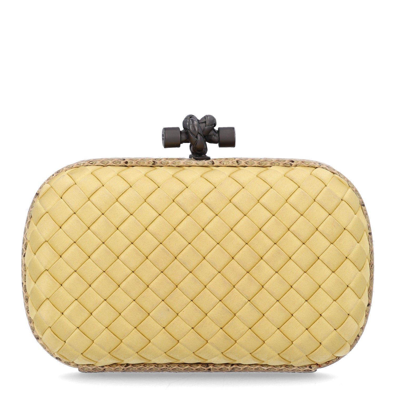 Bottega Veneta Satin Intreccio Impero Ayers Knot Clutch Banane