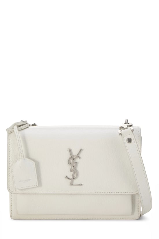 White Calfskin Leather Sunset Medium