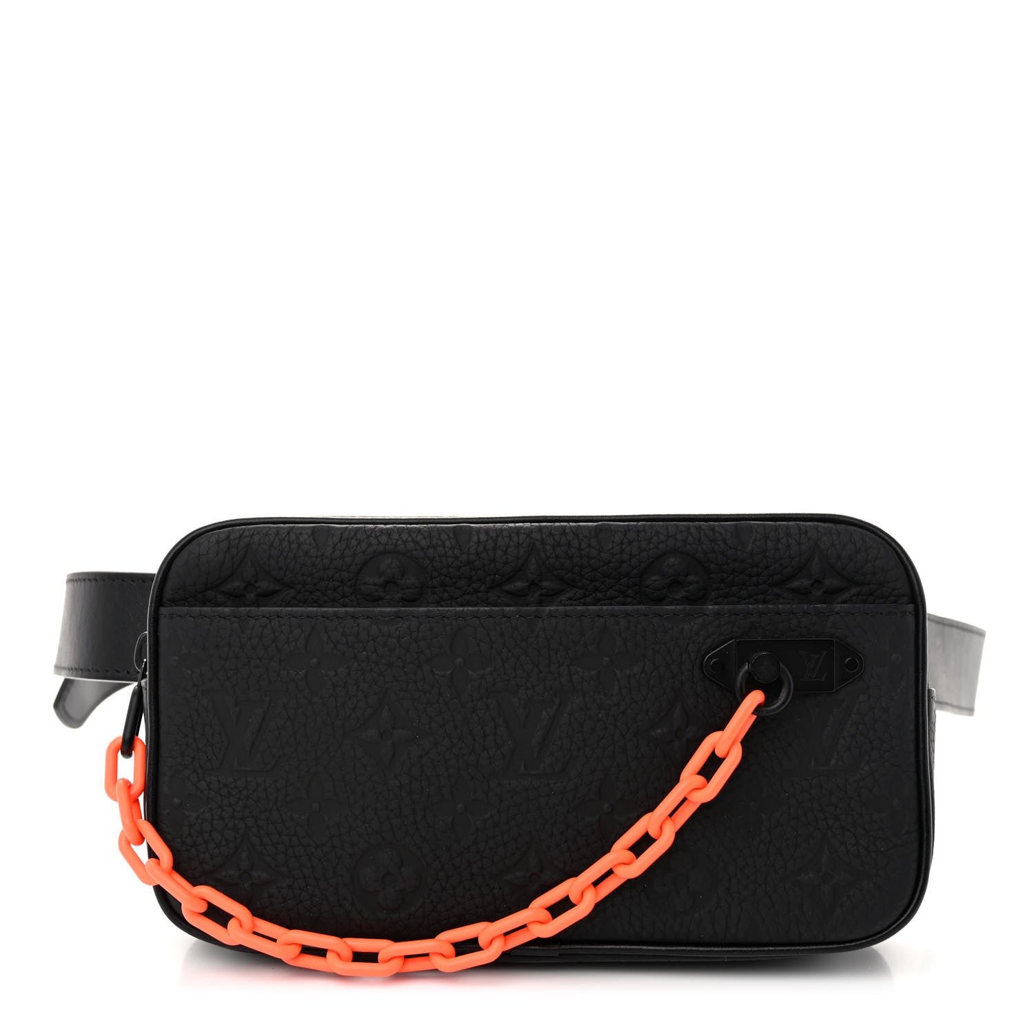 Louis Vuitton Taurillon Monogram Uniformes Solar Ray Soft Pochette Volga Belt Bag Black