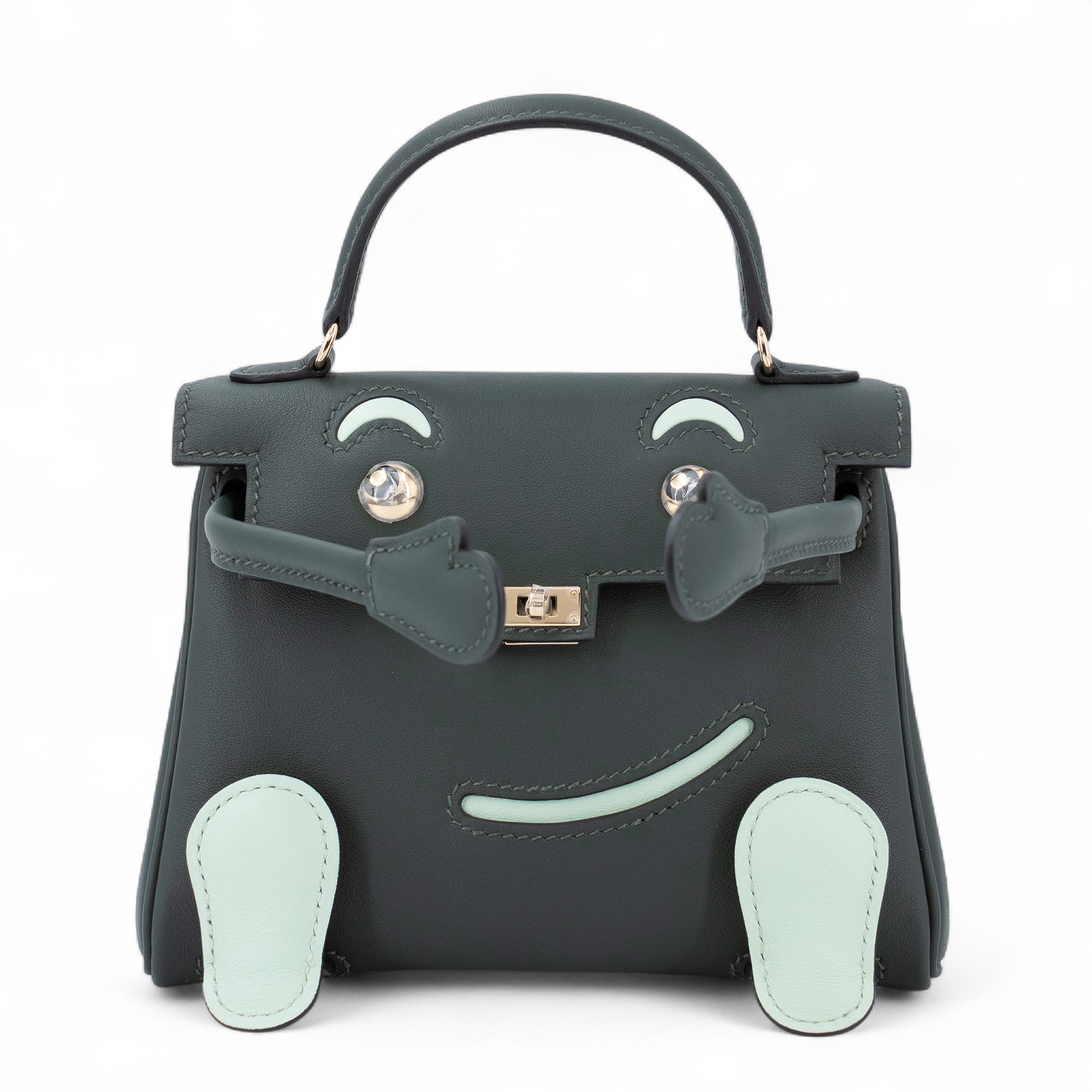 Hermes Brand New ( Rank N ) HERMÈS Limited Edition Kelly Doll Vert Fonce (67) Vert Peppermint (N3) Swift Permabrass hardware K (2025)