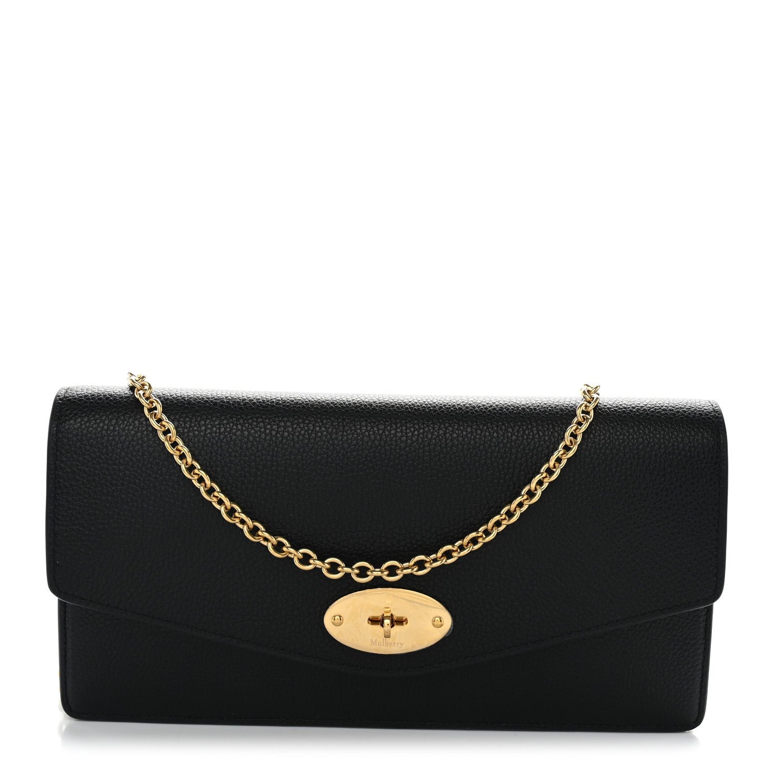 Mulberry Small Classic Grain Calfskin Darley Clutch Clay