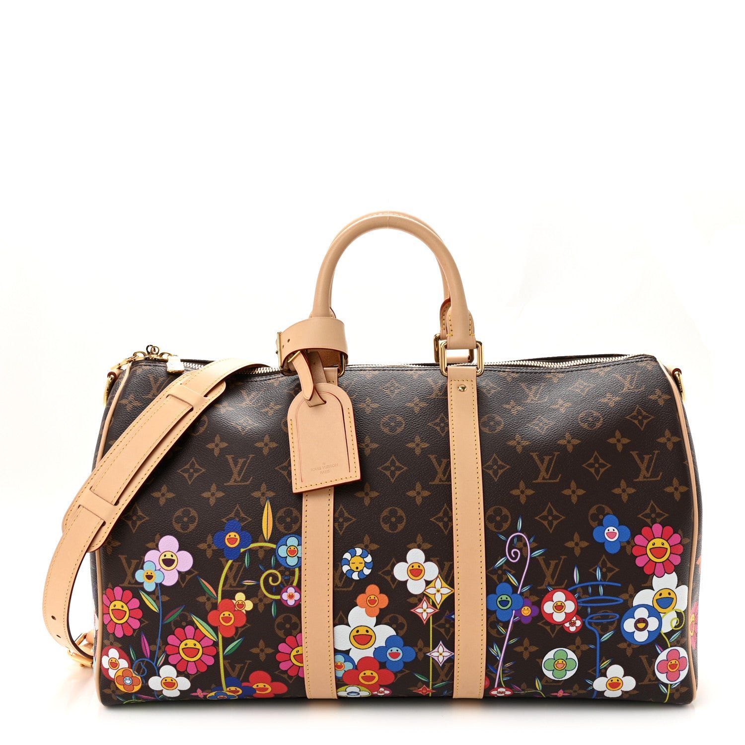 Louis Vuitton LV X TM Monogram Flowers Keepall Bandouliere 45