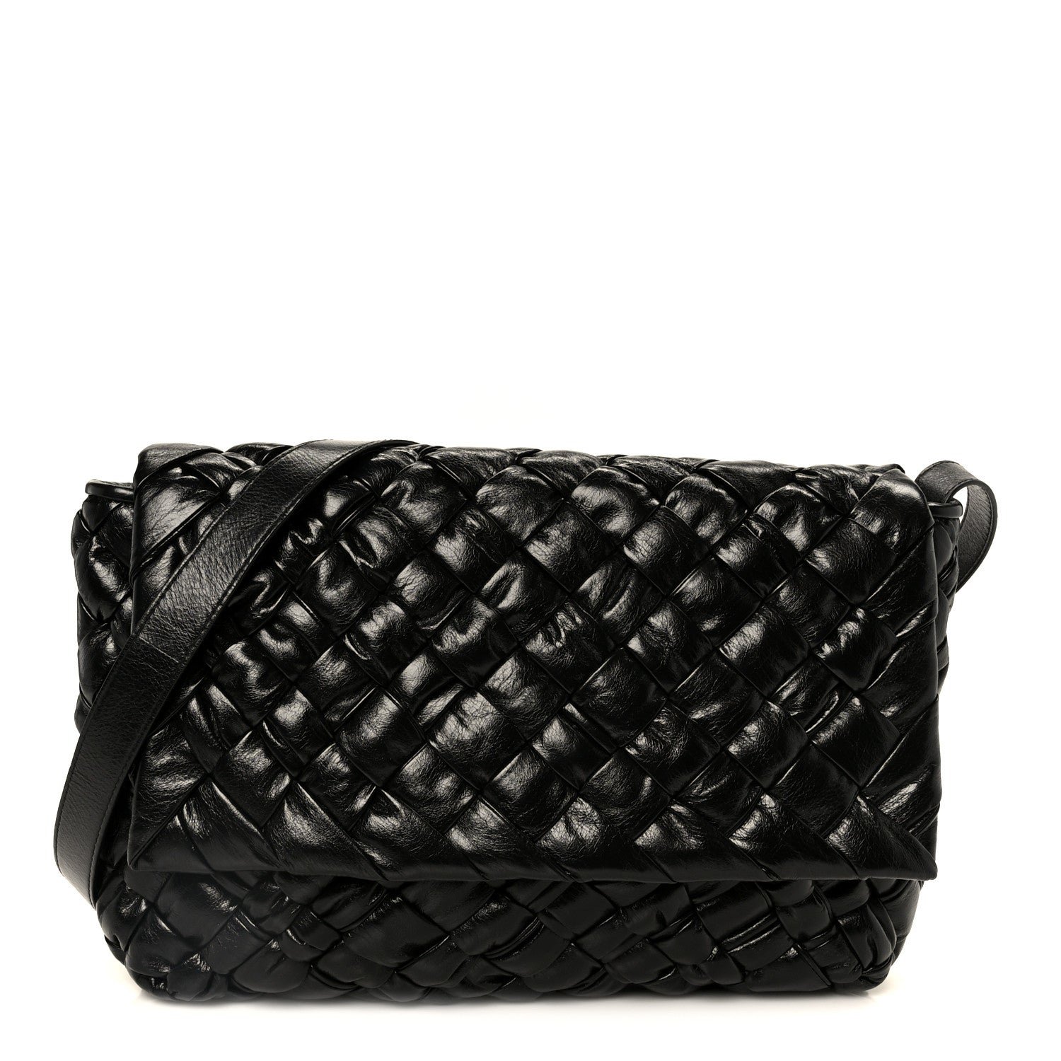 Bottega Veneta Bottega Veneta Calfskin Intreccio Kalimero Messenger Black