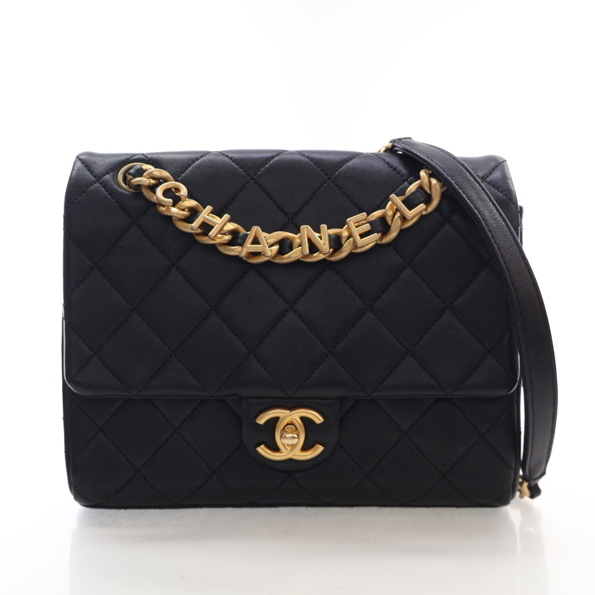 Chanel Medium Lambskin Chain Flap Bag