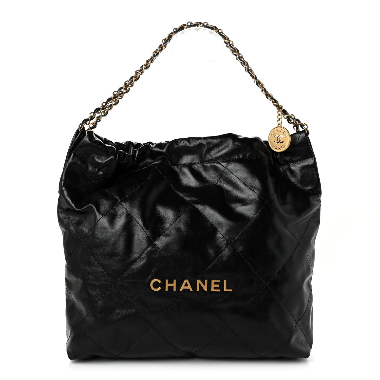Chanel Shiny Calfskin Quilted Chanel 22 Black