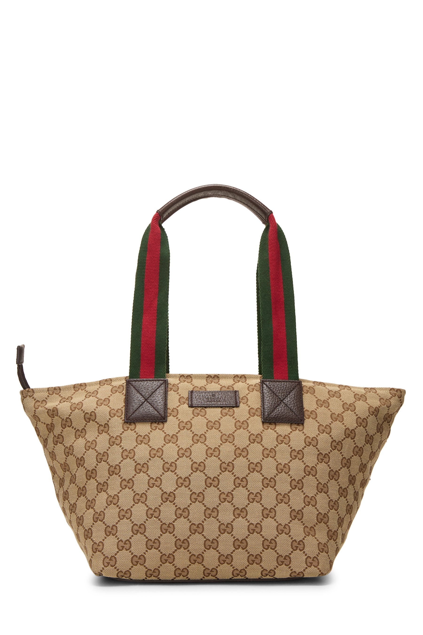Brown Original GG Canvas Web Soft Zip Tote
