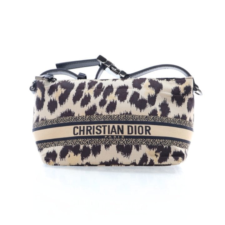 Dior Small Canvas Diortravel Leopard Nomad Pouch