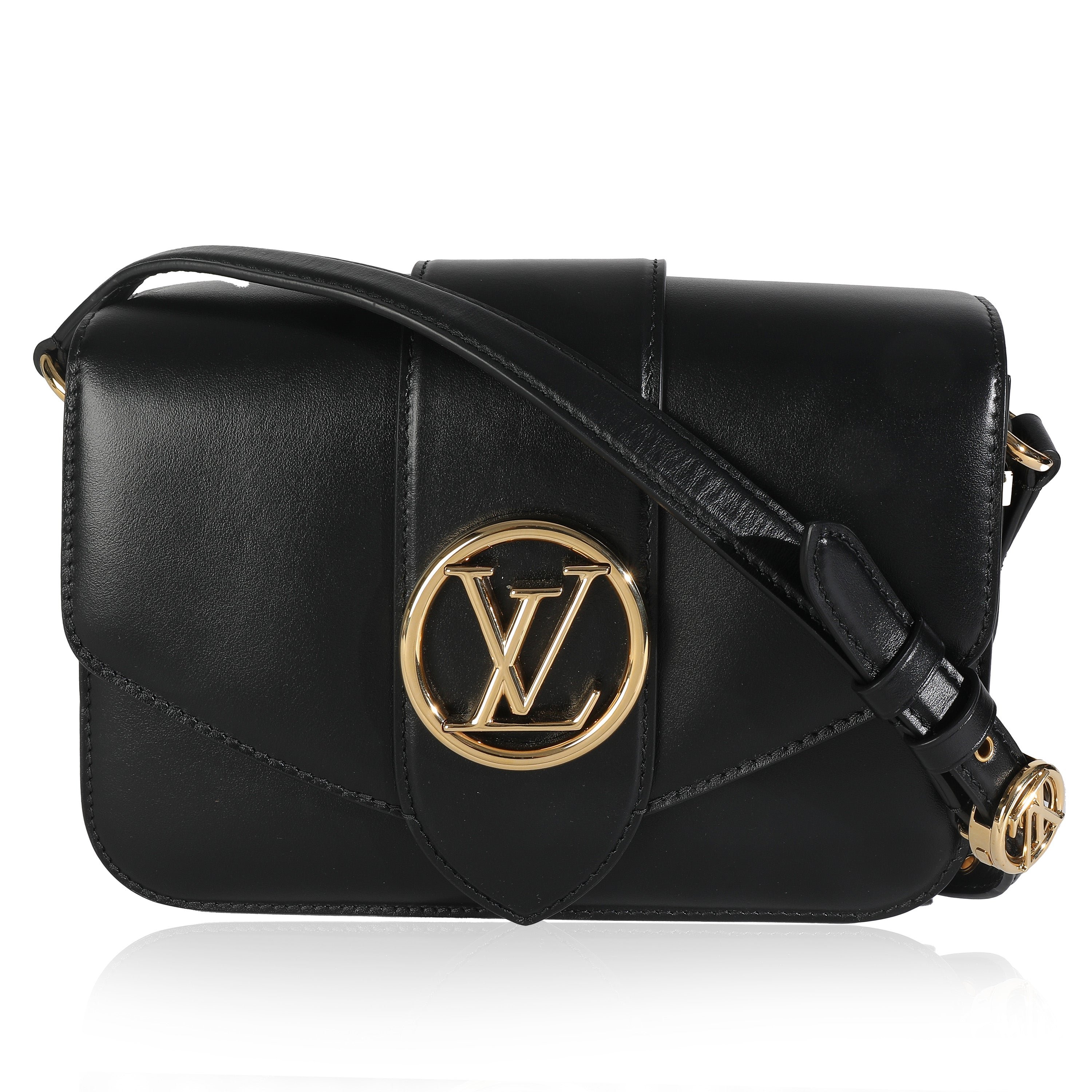 Louis Vuitton Black Smooth Calfskin LV Pont 9