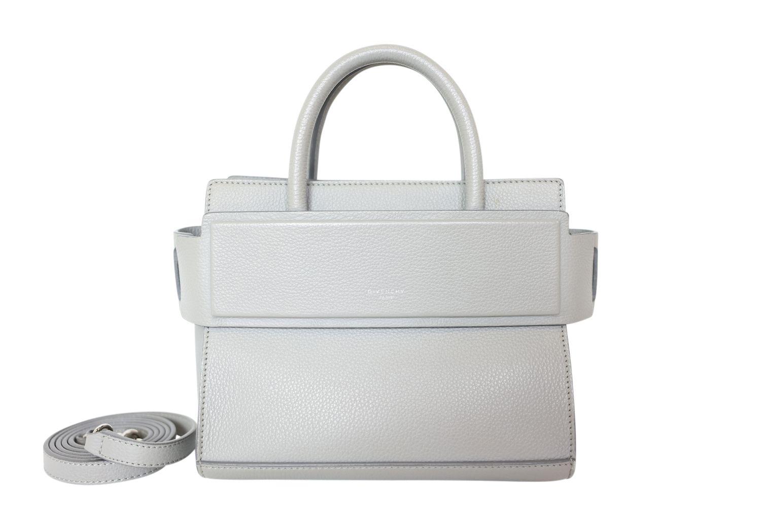 Givenchy Givenchy Horizon Mini, Gray Grained Leather with Silver Hardware, Preowned No Dustbag WA001