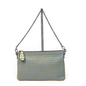 Leather Chain Zip Clutch