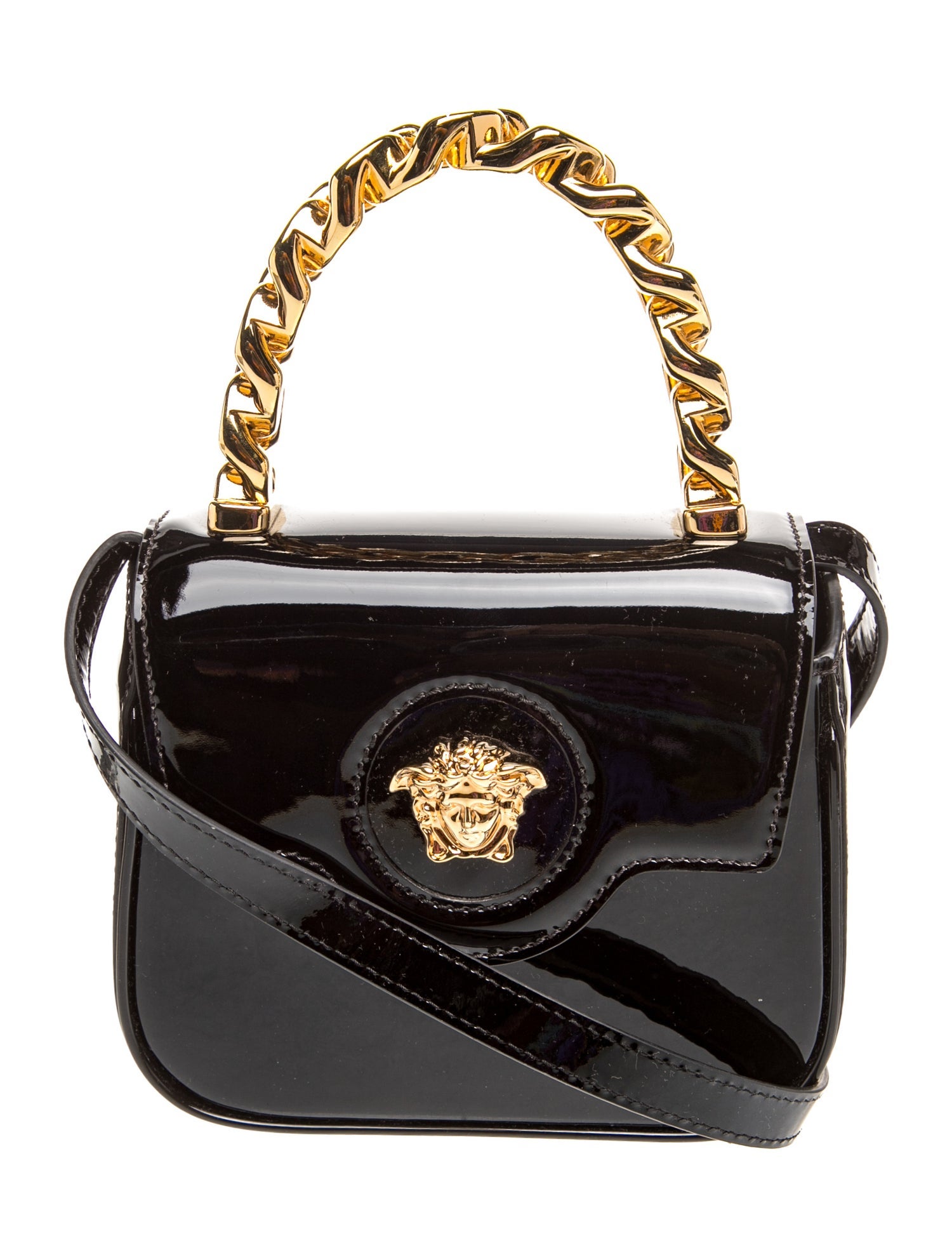 Versace Patent Leather Top Handle Bag