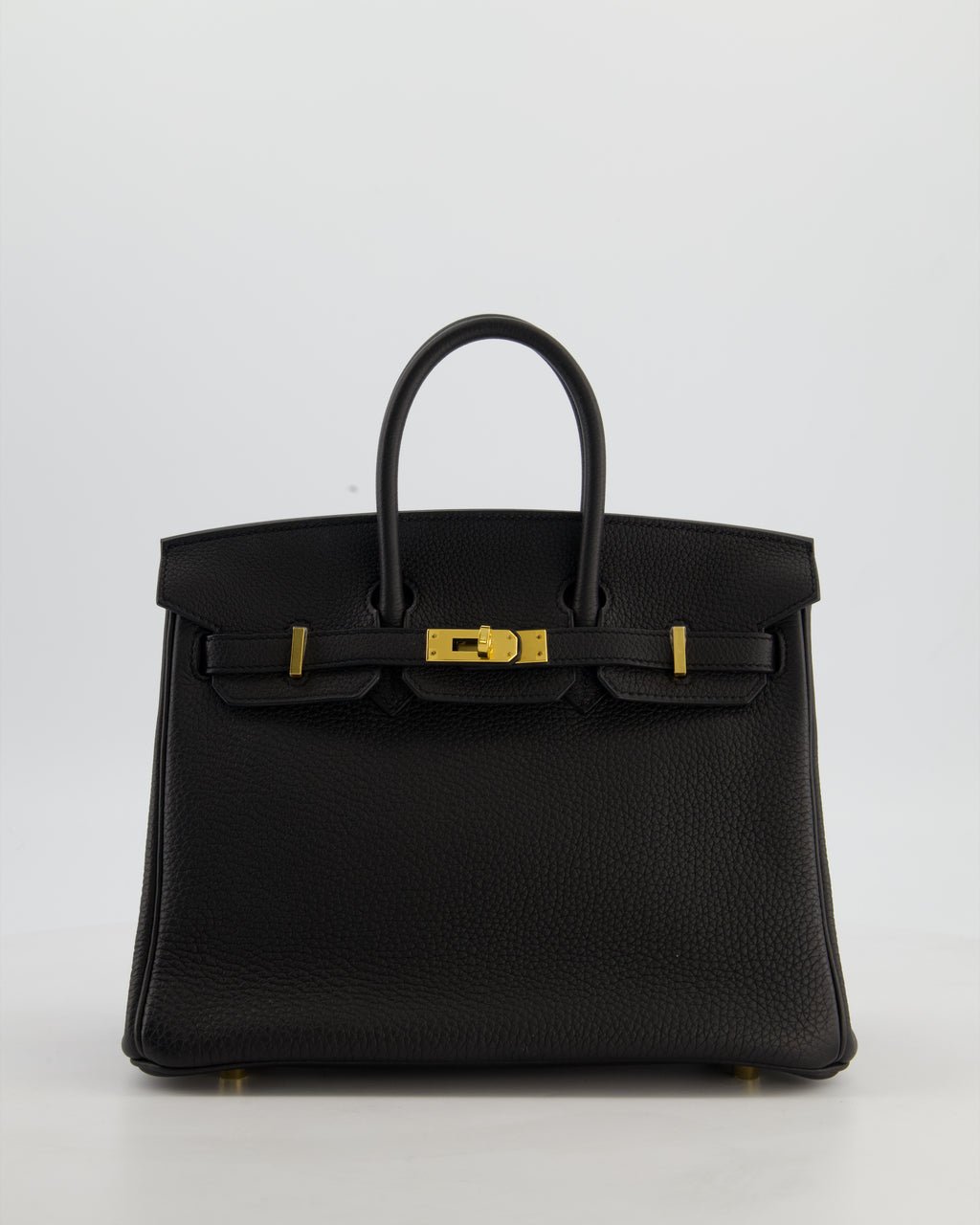 Hermes *HOT* Hermès Birkin 25 Retourne Bag in Noir Togo Leather with Gold Hardware