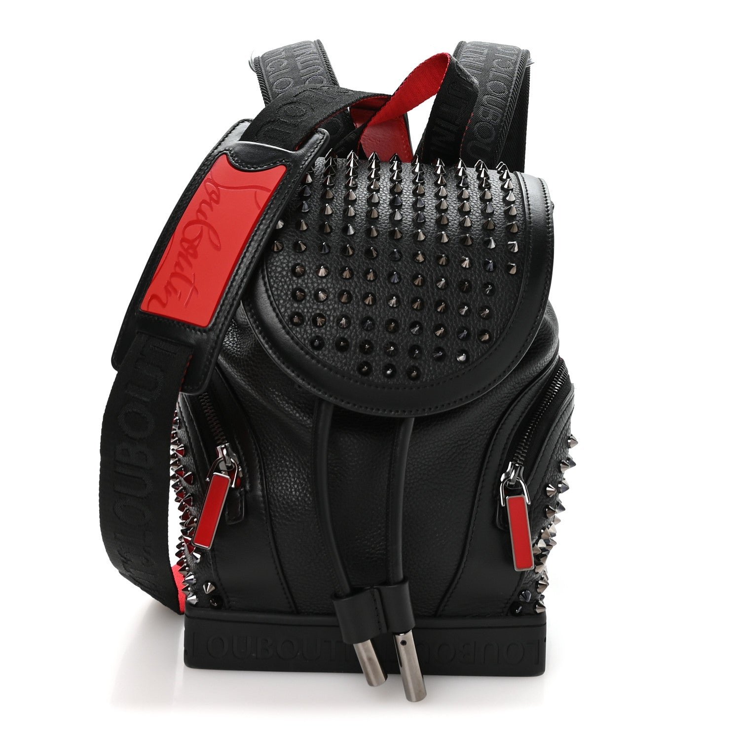 Christian Louboutin Calfskin Spiked Small Explorafunk Backpack Black