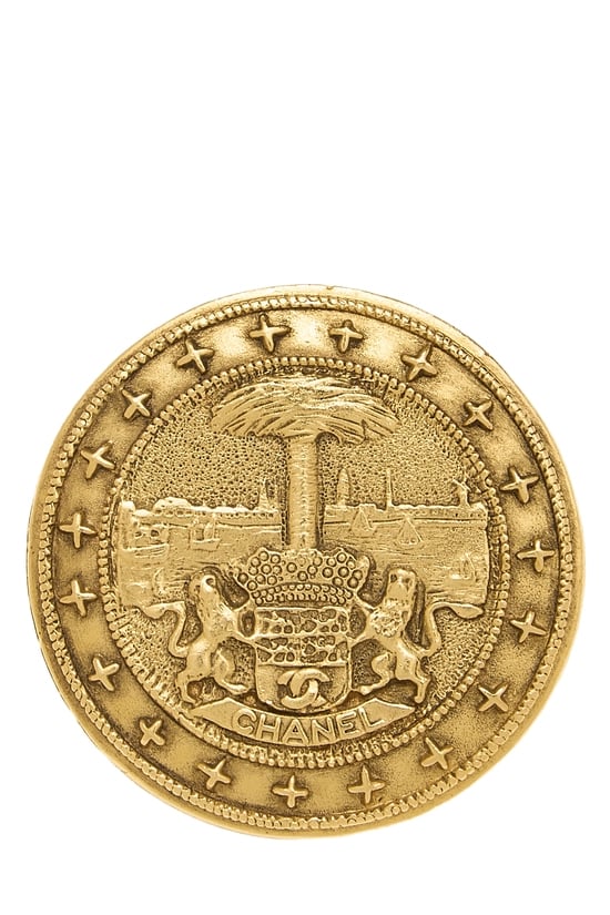 Chanel Gold 'CC' Logo Brooch