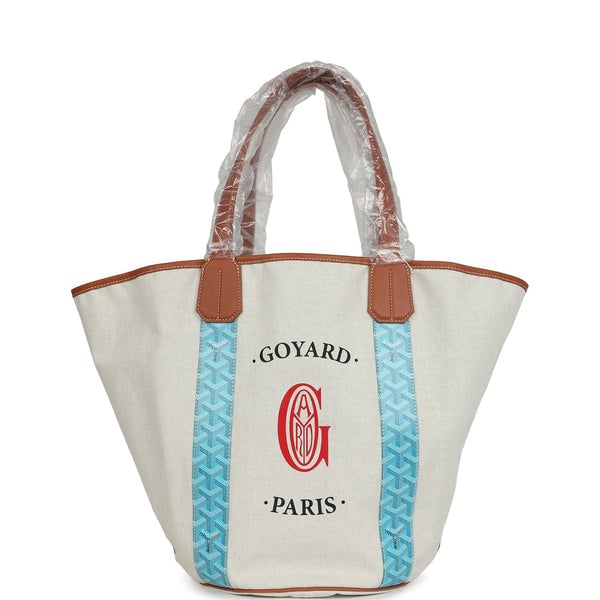 Goyard Goyard Goyardine Turquoise Belharra Reversible Beach Tote Bag