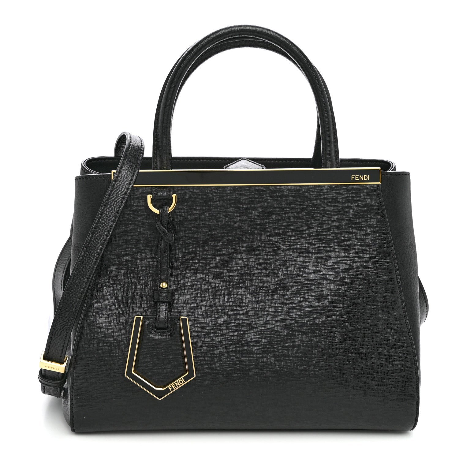 Fendi Vitello Elite Petite 2Jours Tote Black